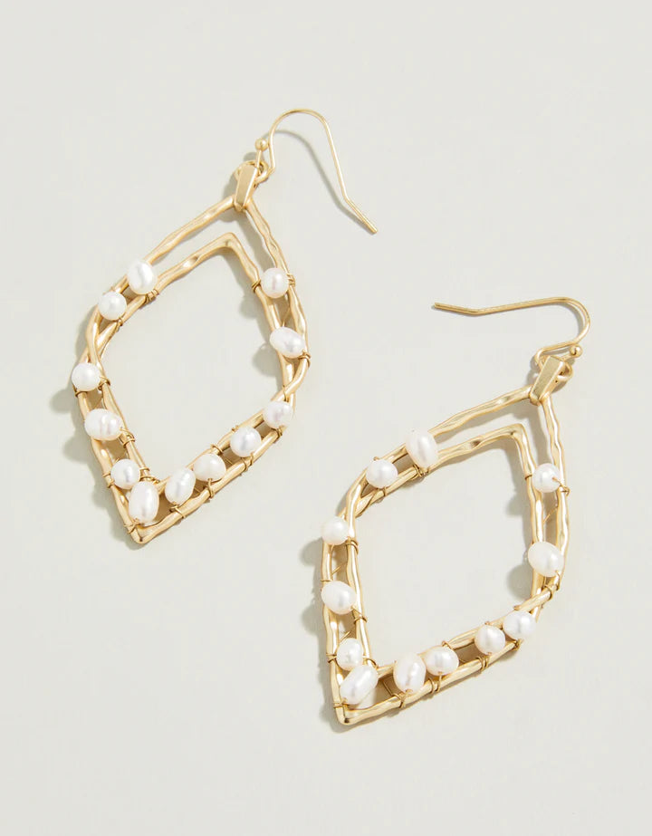 Deco Drama Beaded Earrings - Pearl