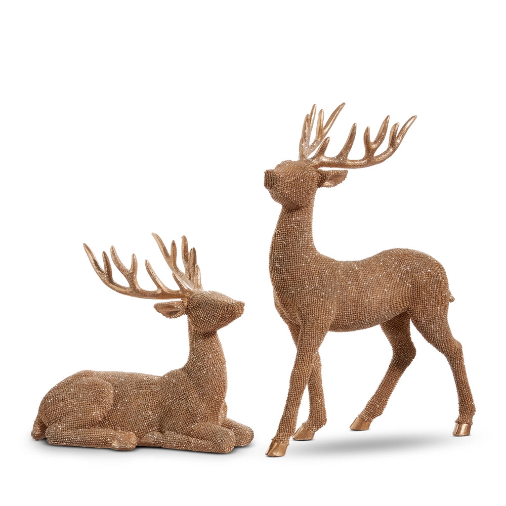 Bronze Glittered Deer, S/2