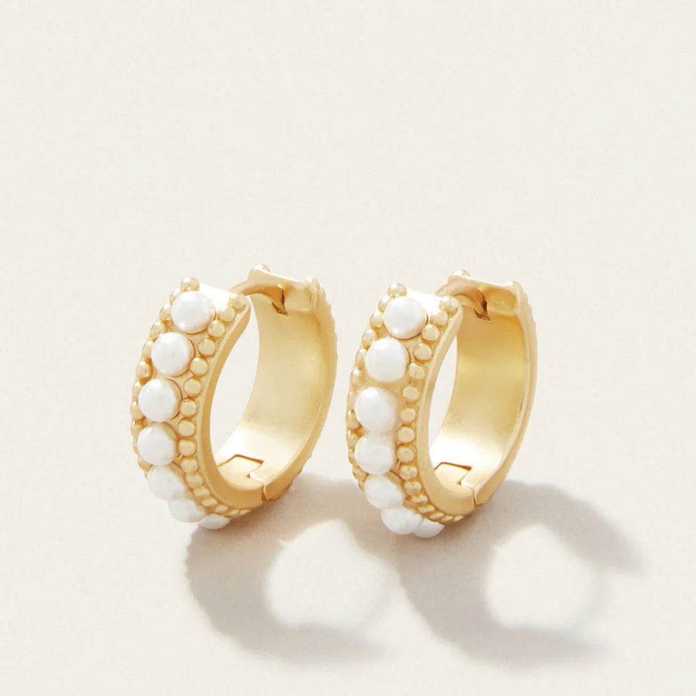 Midi Hoop Earrings Pearl