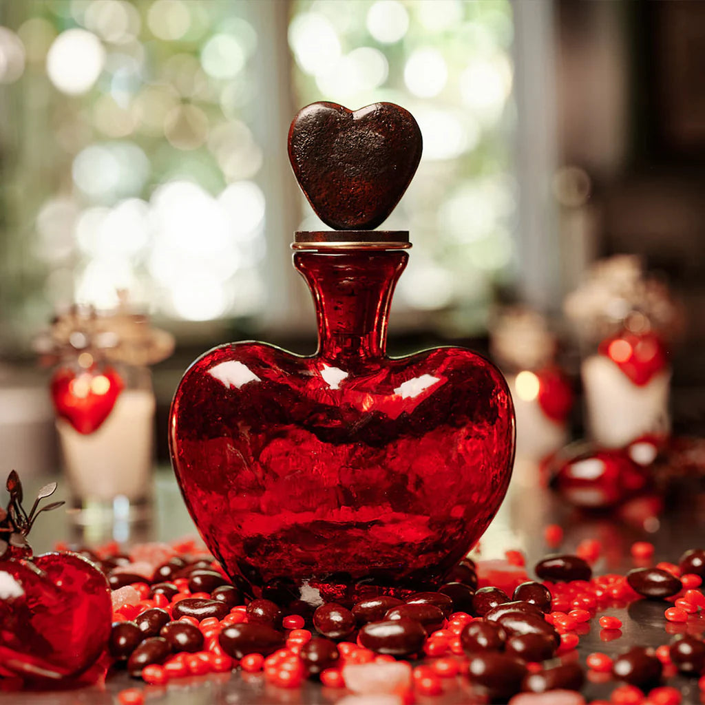 Dos Corazones Red Decanter w/ Heart Stopper