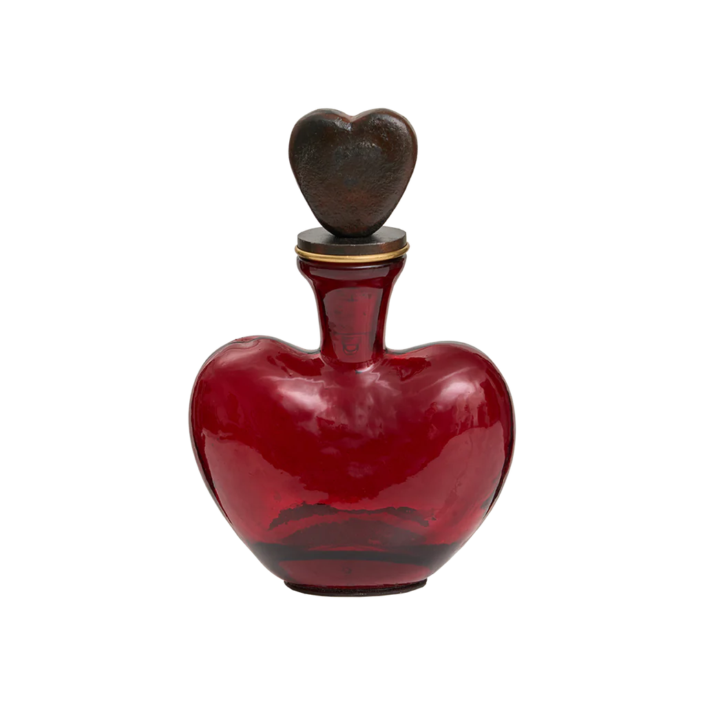 Dos Corazones Red Decanter w/ Heart Stopper