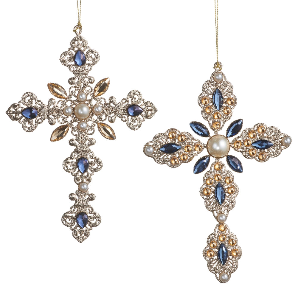 Grey/Silver Cross Ornament