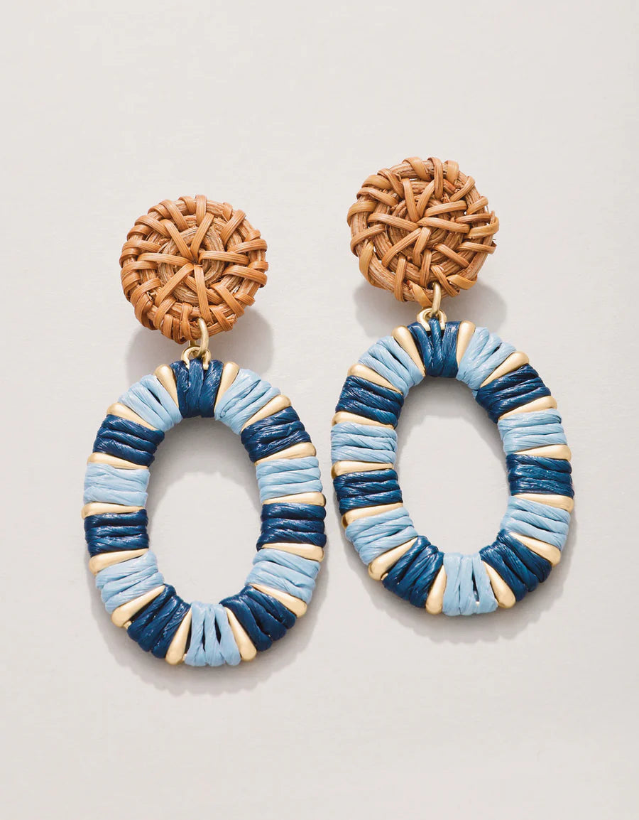 Straw Oval Earrings