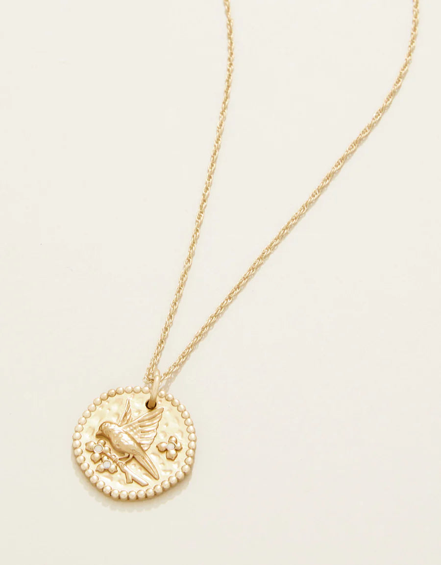 Dove Necklace 18" White Opal