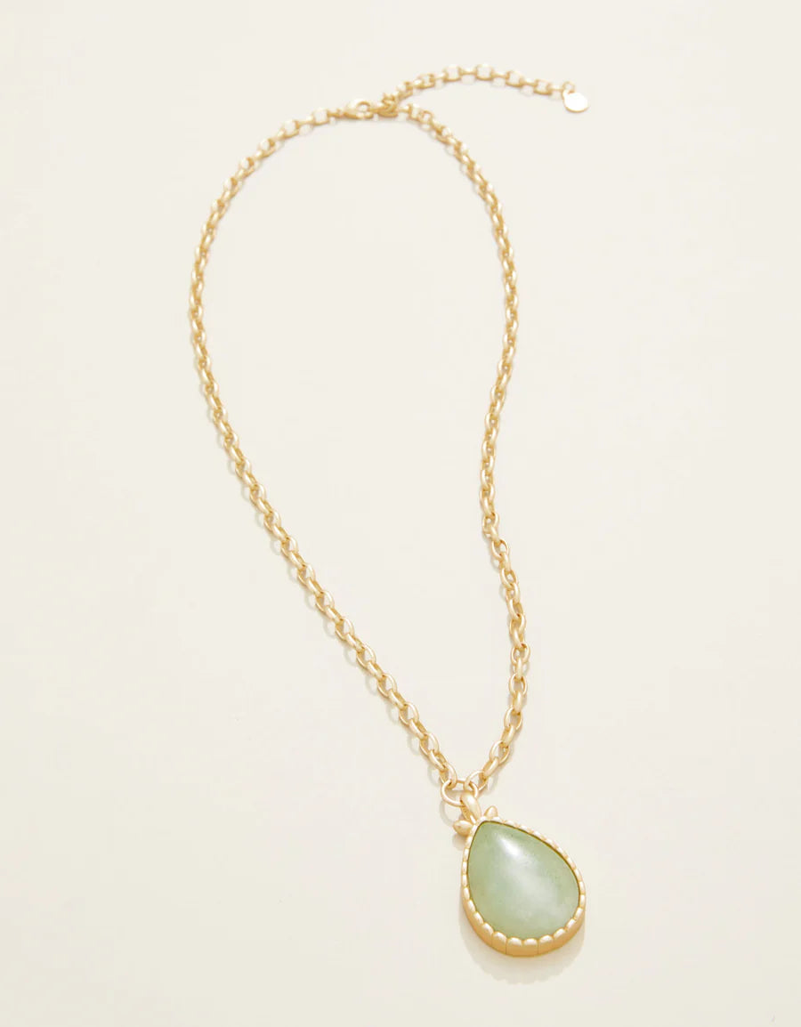 Nara Teardrop Necklace 18" Sea Foam