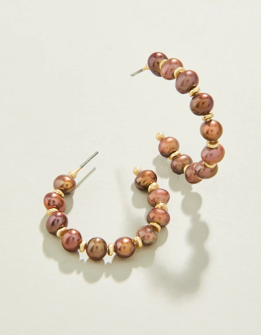 Annabelle Pearl Beaded Hoop Earrings