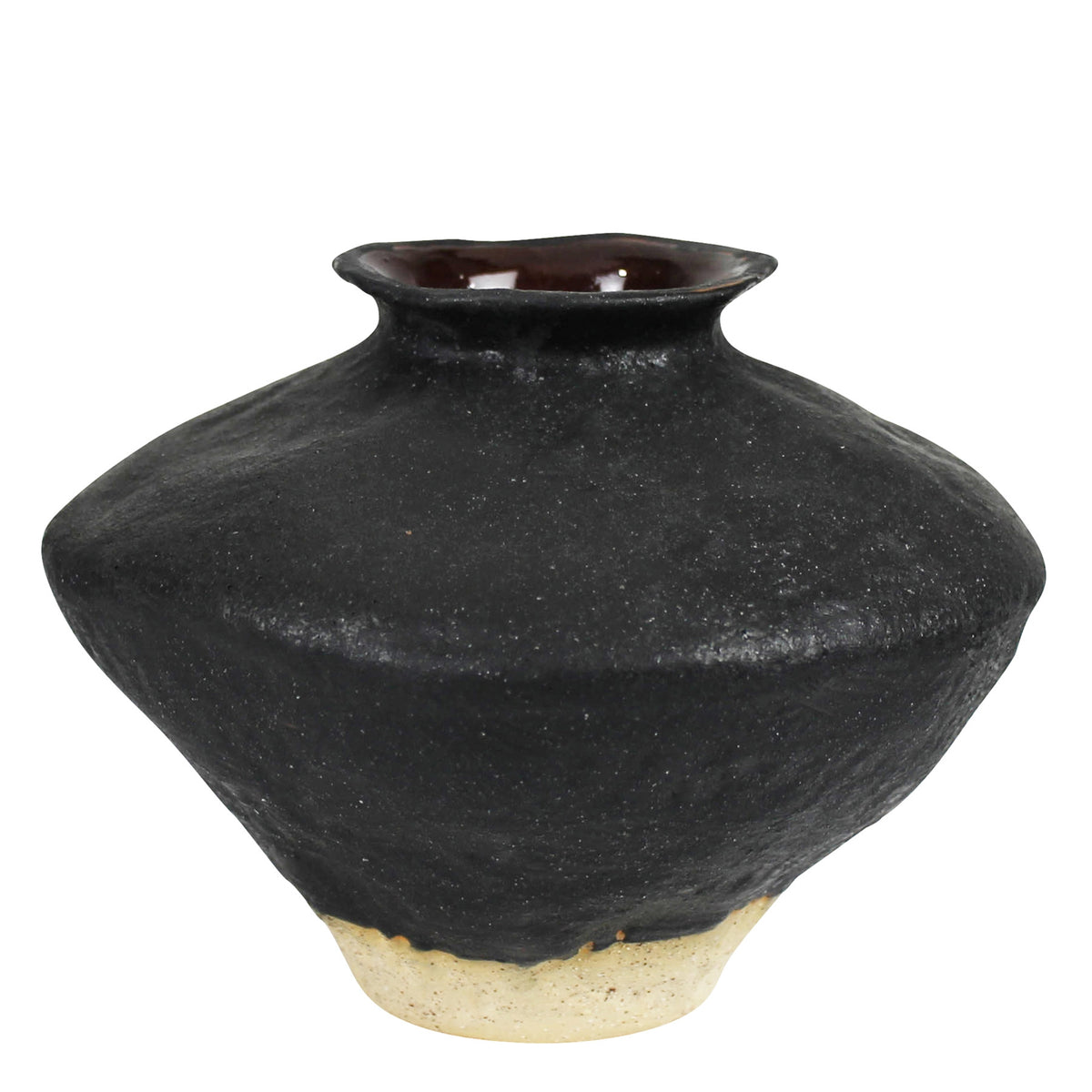 Ceramic Vase w/ Natural Base