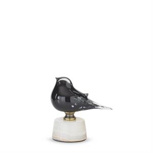 Glass Bird on Marble Stand