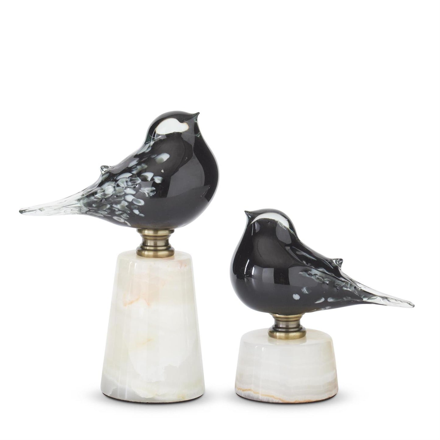 Glass Bird on Marble Stand