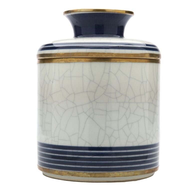 Blue & White Line Tissue Box