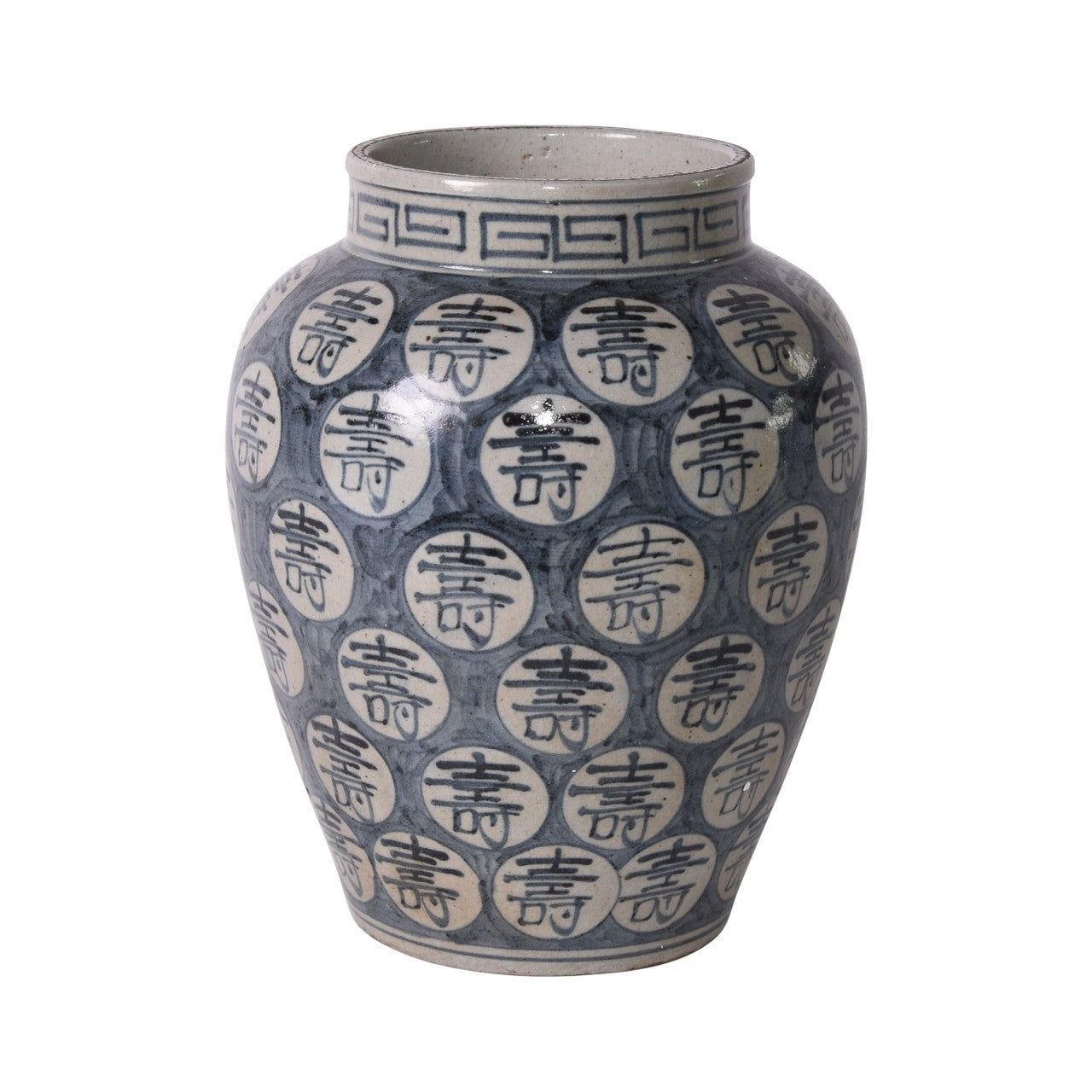Blue & White Longevity Open Top Jar
