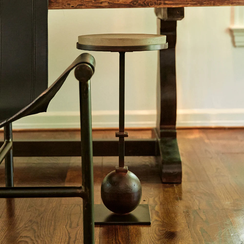 Circle Table with Stone Top