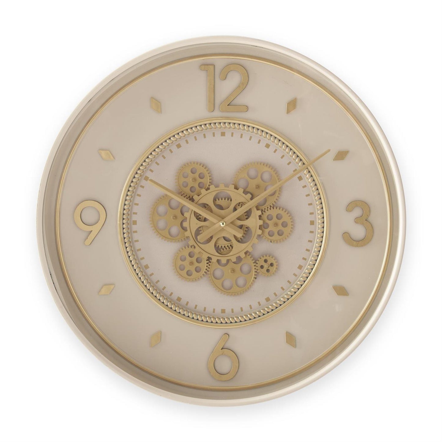 Cream Gear Clock