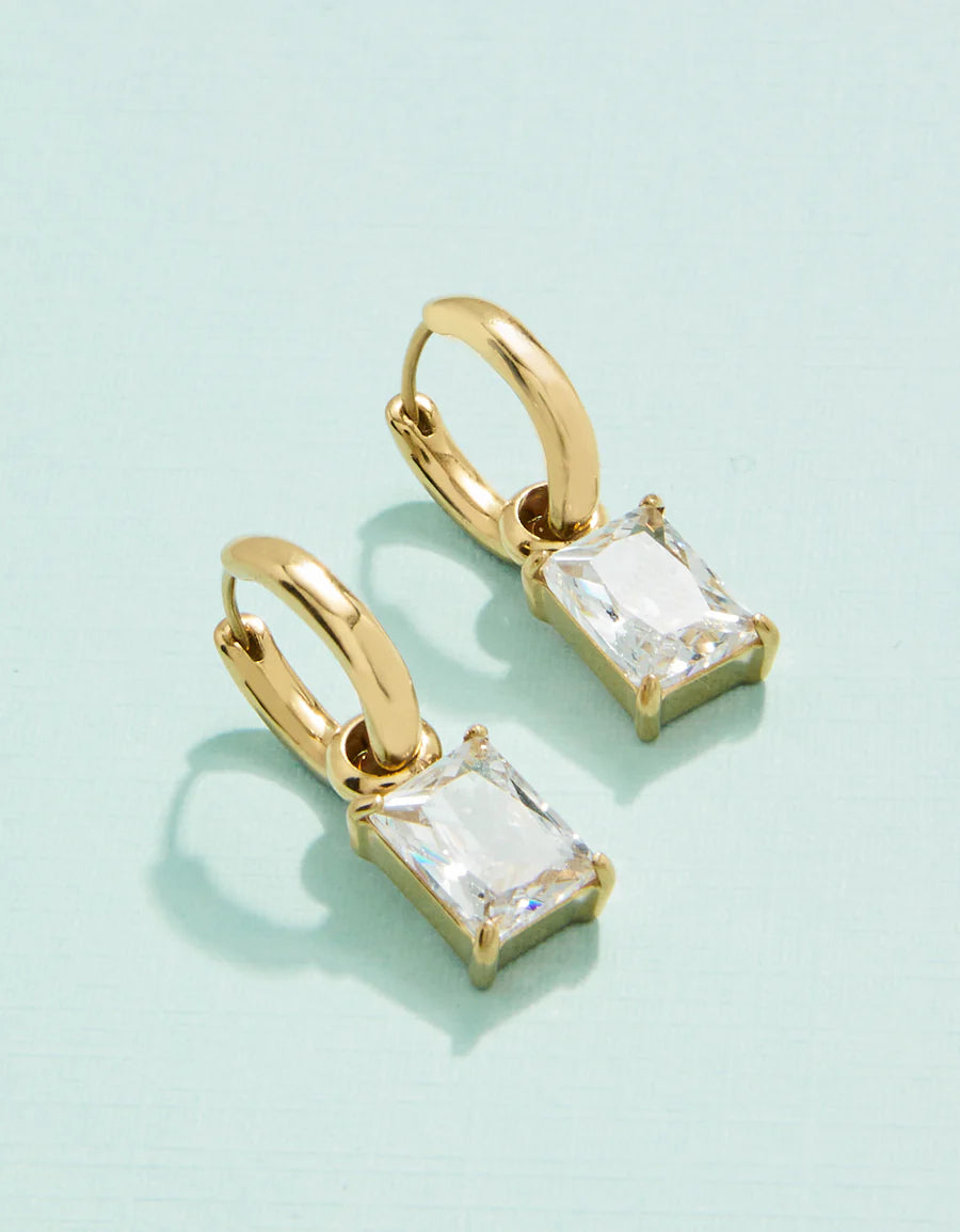Emerald Drop Convertible Hoop Earrings