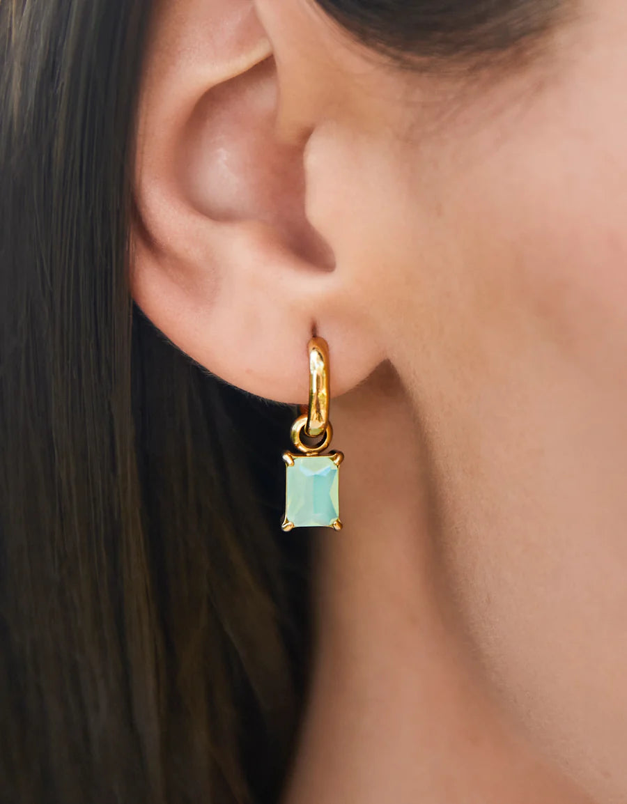 Emerald Drop Convertible Hoop Earrings