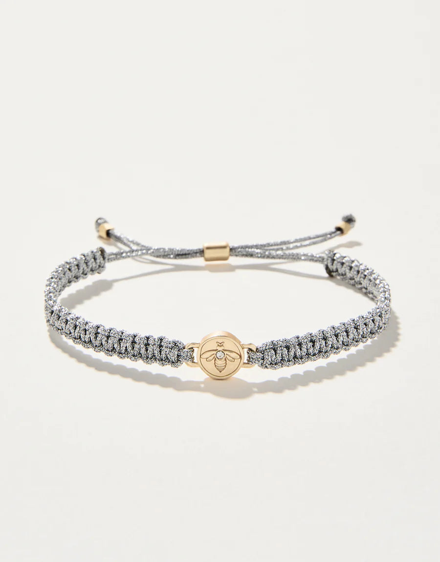 Friendship Bracelet Metallic Silver Bee