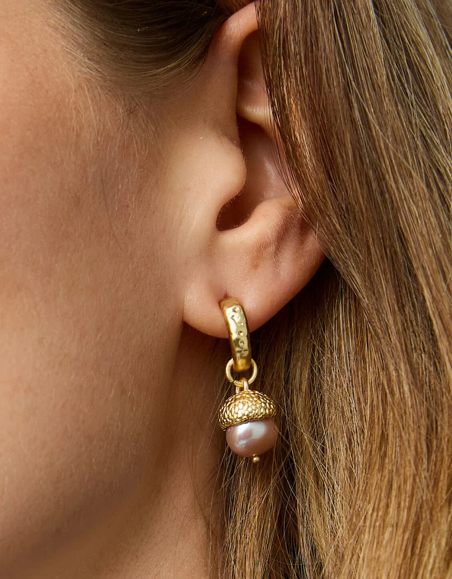 Pearl Acorn Earrings