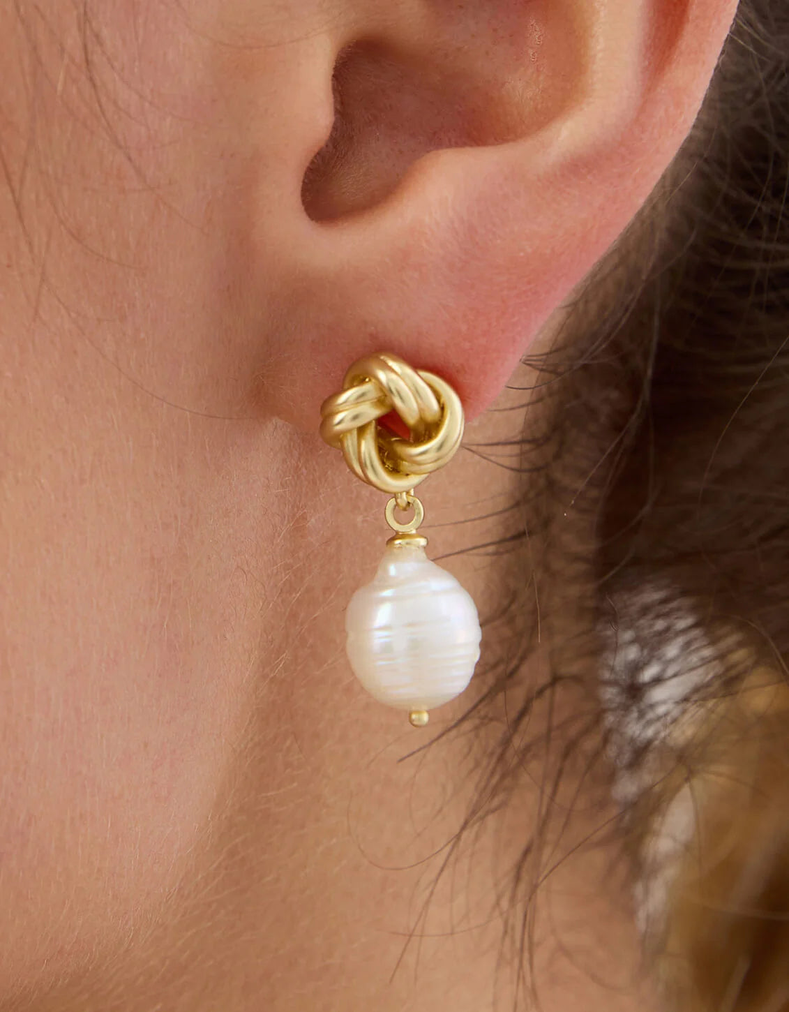 Knotted Pearl Earrings