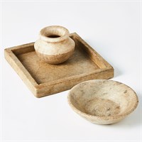 Antiqued White Marble Vase