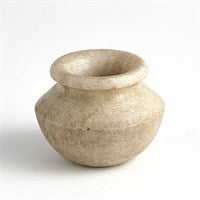 Antiqued White Marble Vase
