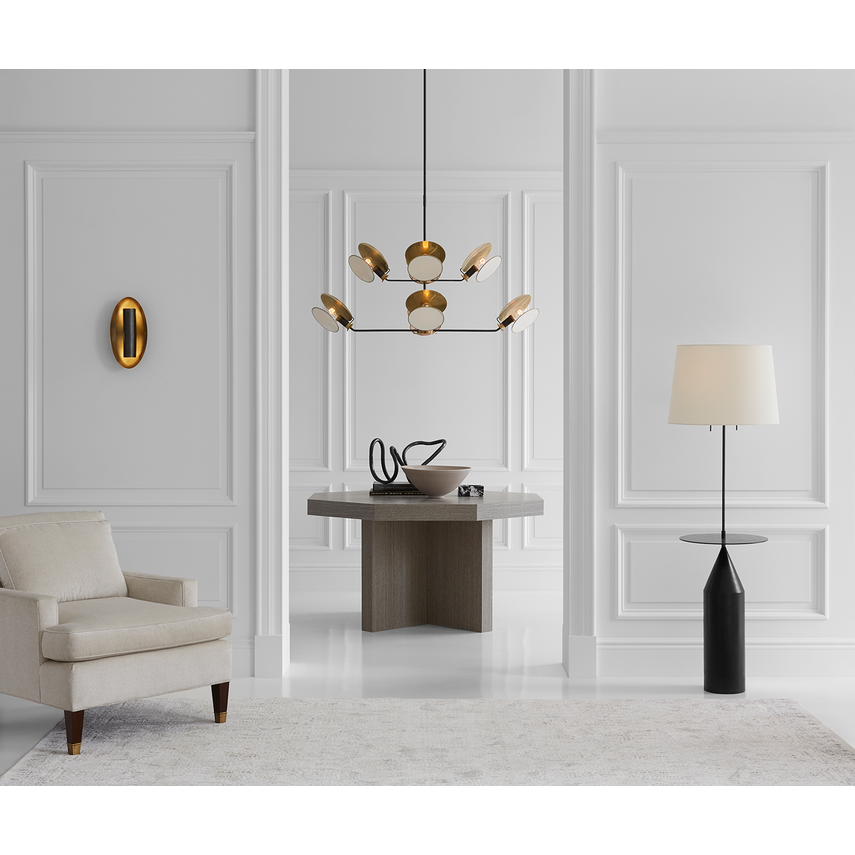 Osiris Large Reflector Chandelier In Bronze and Brass