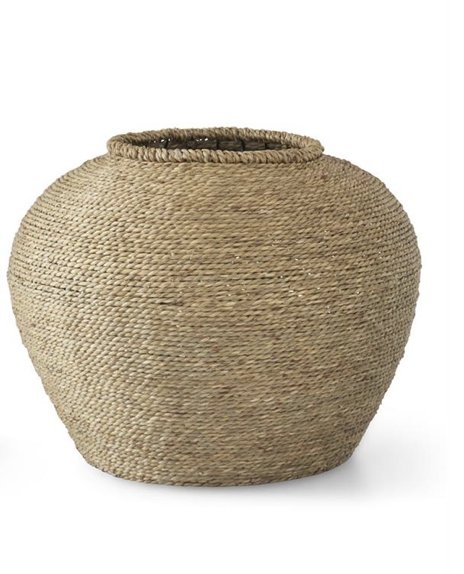 Metal Framed Woven Grass Vases