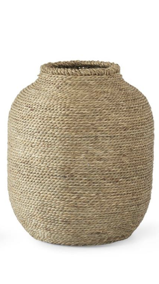 Metal Framed Woven Grass Vases