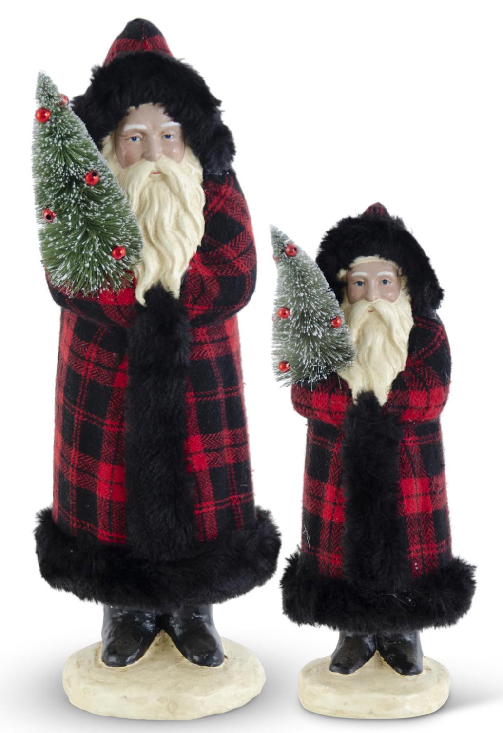 Red & Black Plaid Santa w/Fur