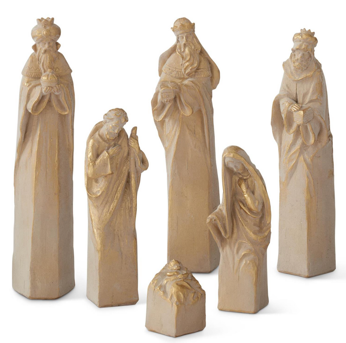 Tan & Gold Nativity, S/6