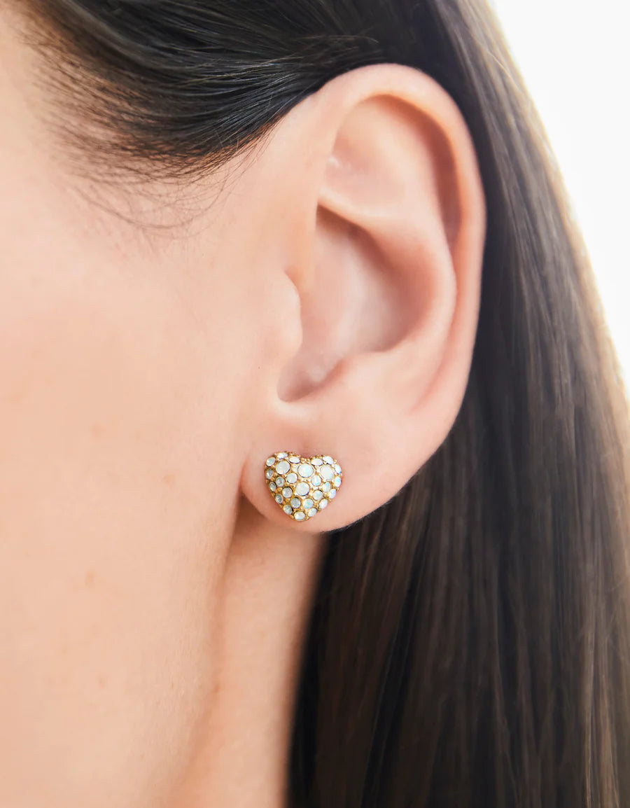 Sparkling Heart Stud Earrings