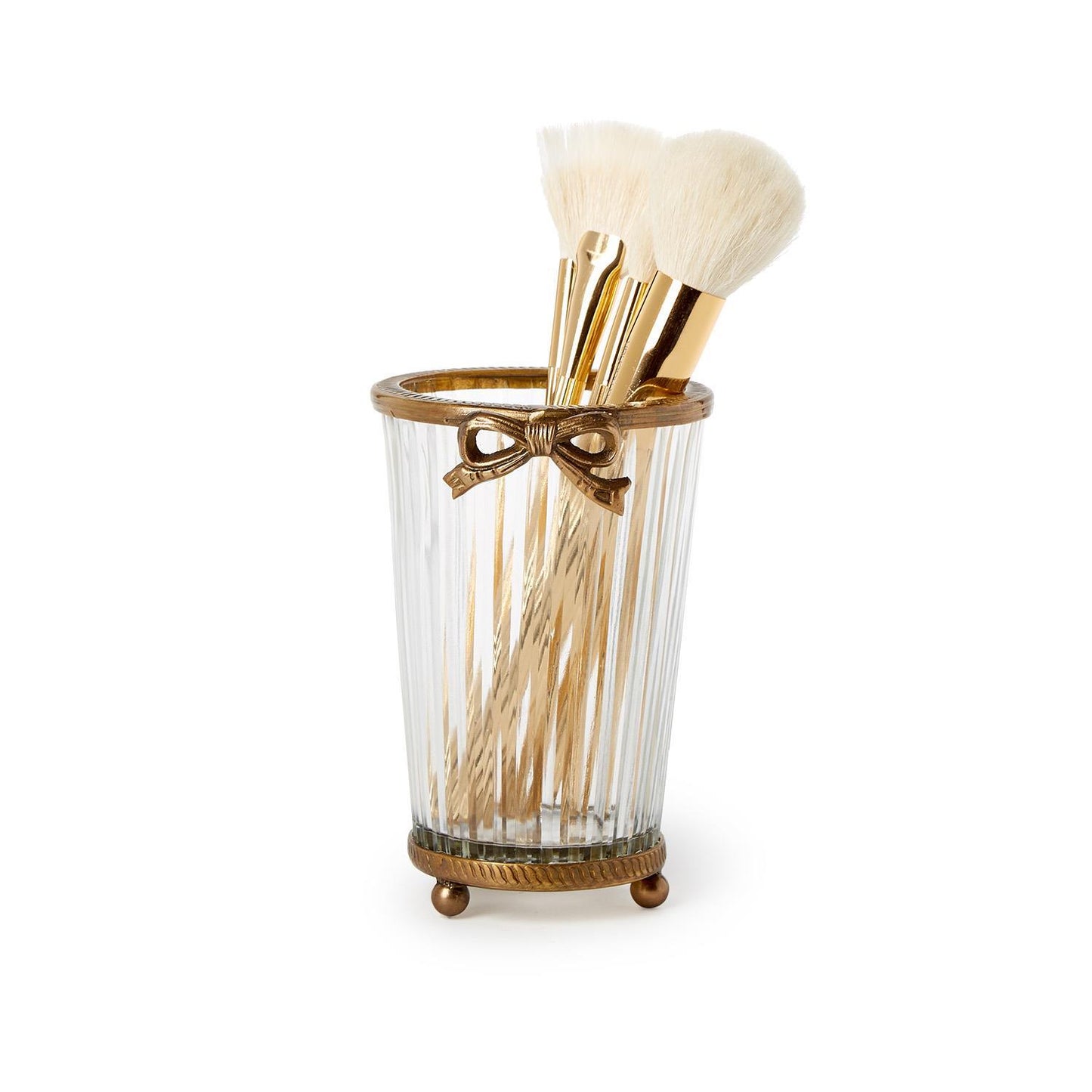 Antique Gold Finish Vase with Bow Accent