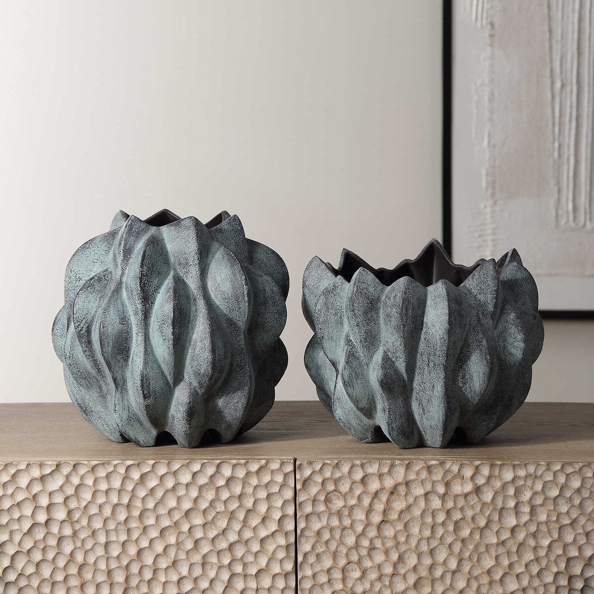 Verdant Bronze Vase Collection
