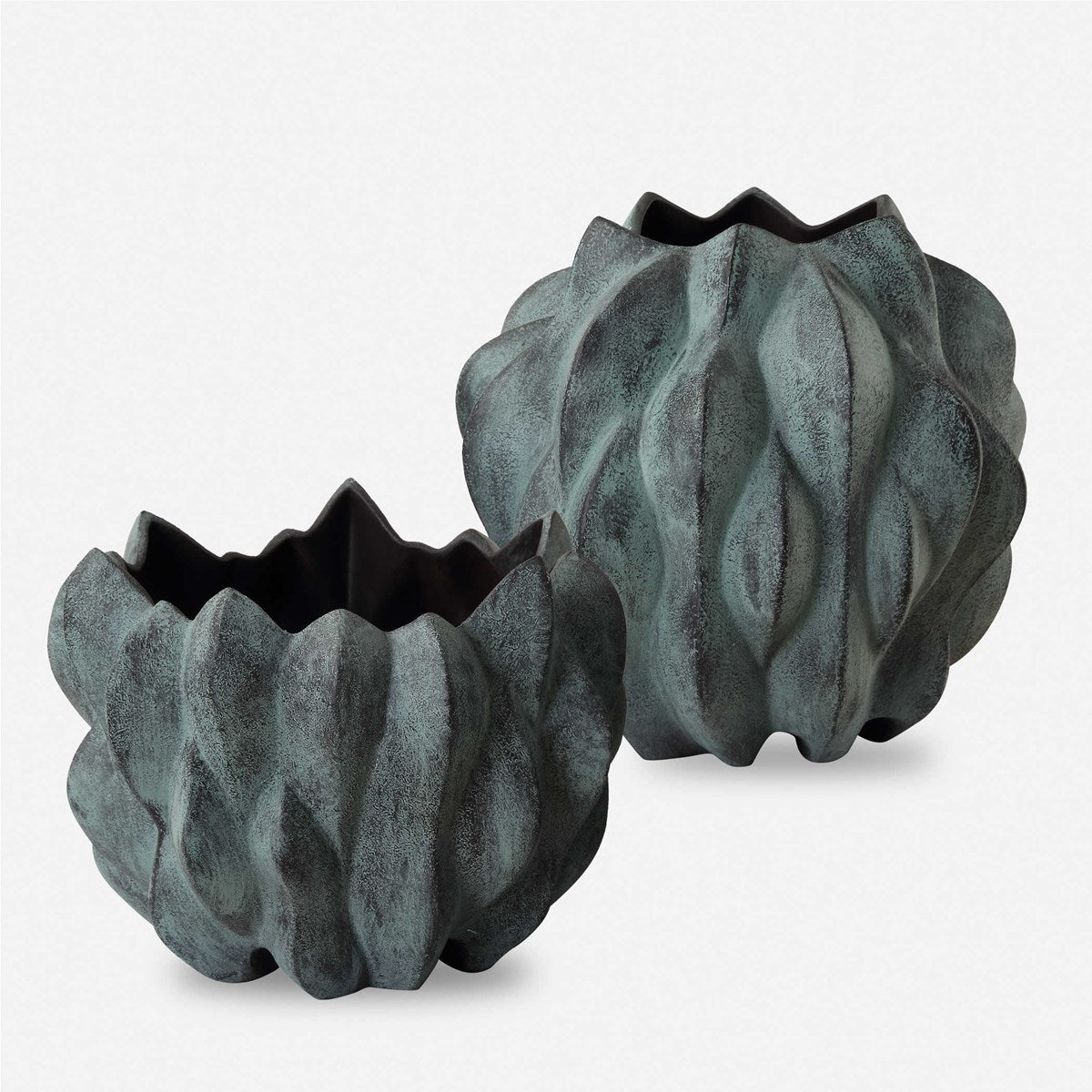 Verdant Bronze Vase Collection