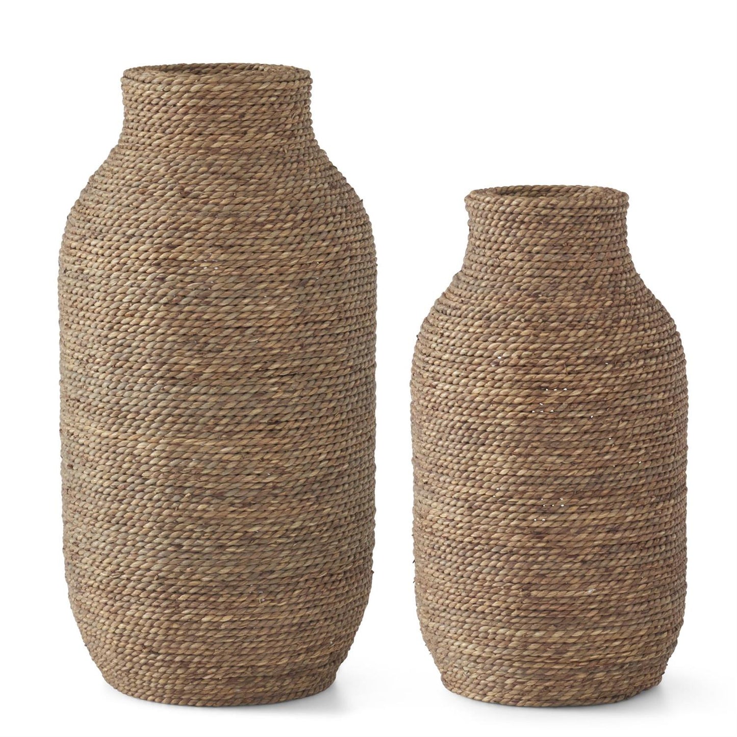 Woven Wood and Grass Vase Series