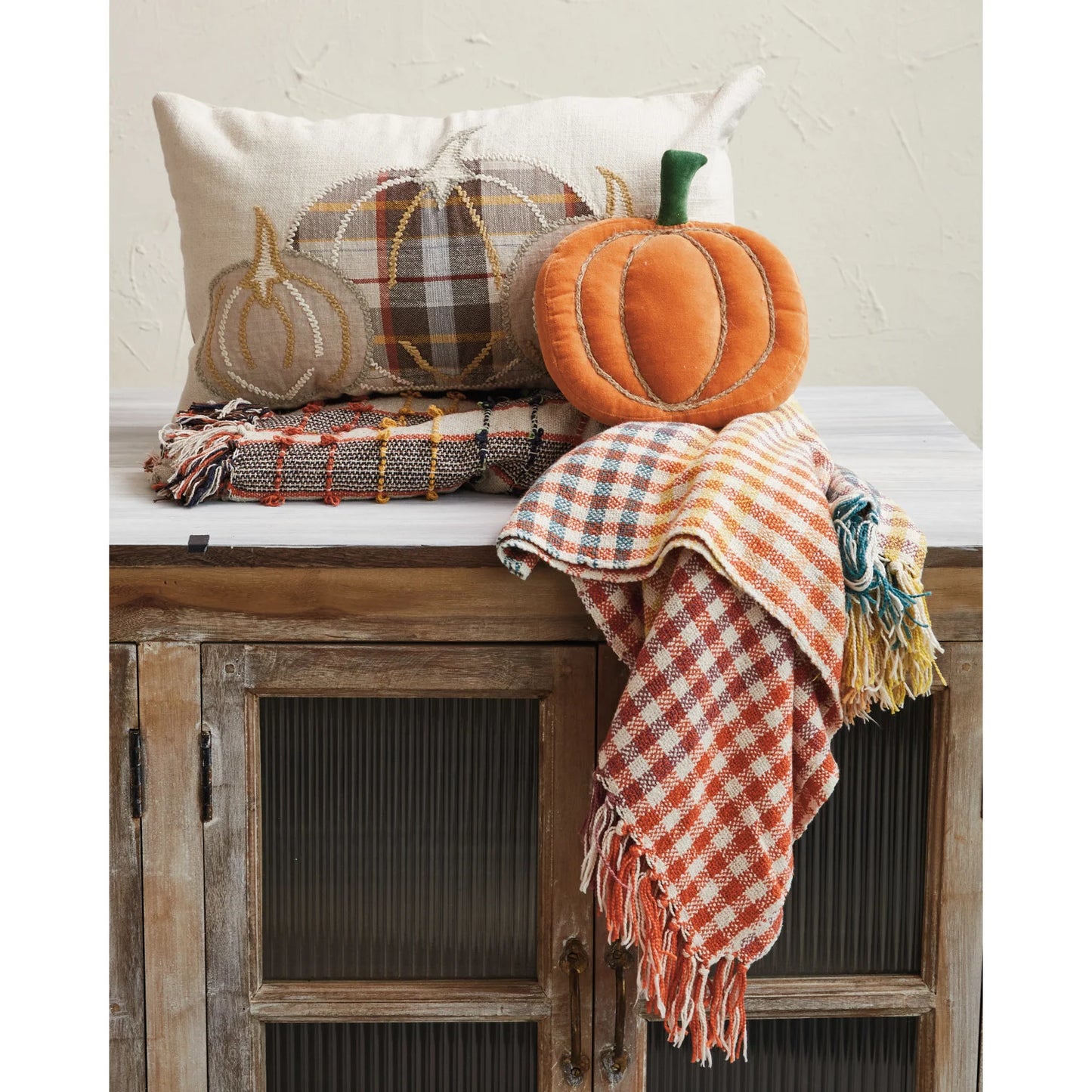 Pumpkin Lumbar Pillow, Cotton & Linen