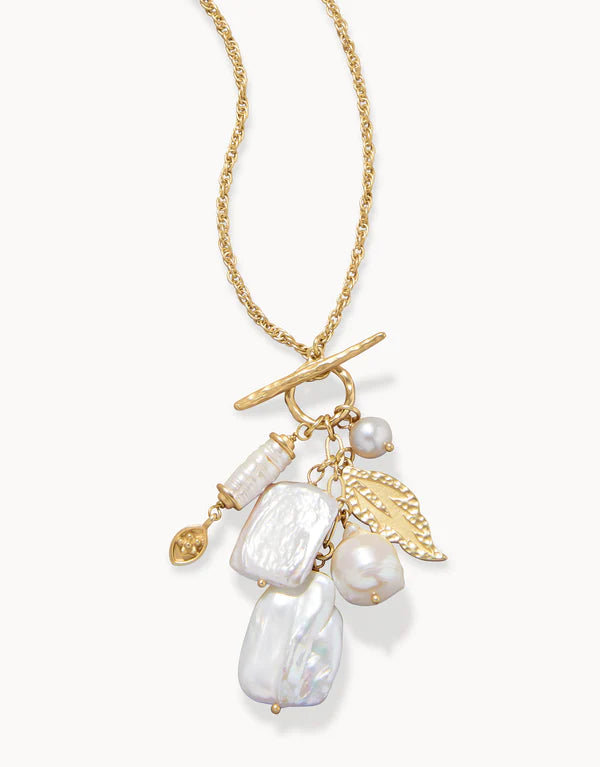 Charlie Pearl Leaf Necklace