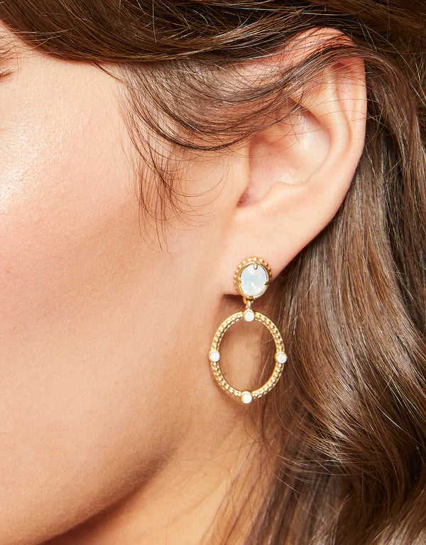 Cristal Oval Drop Earrings