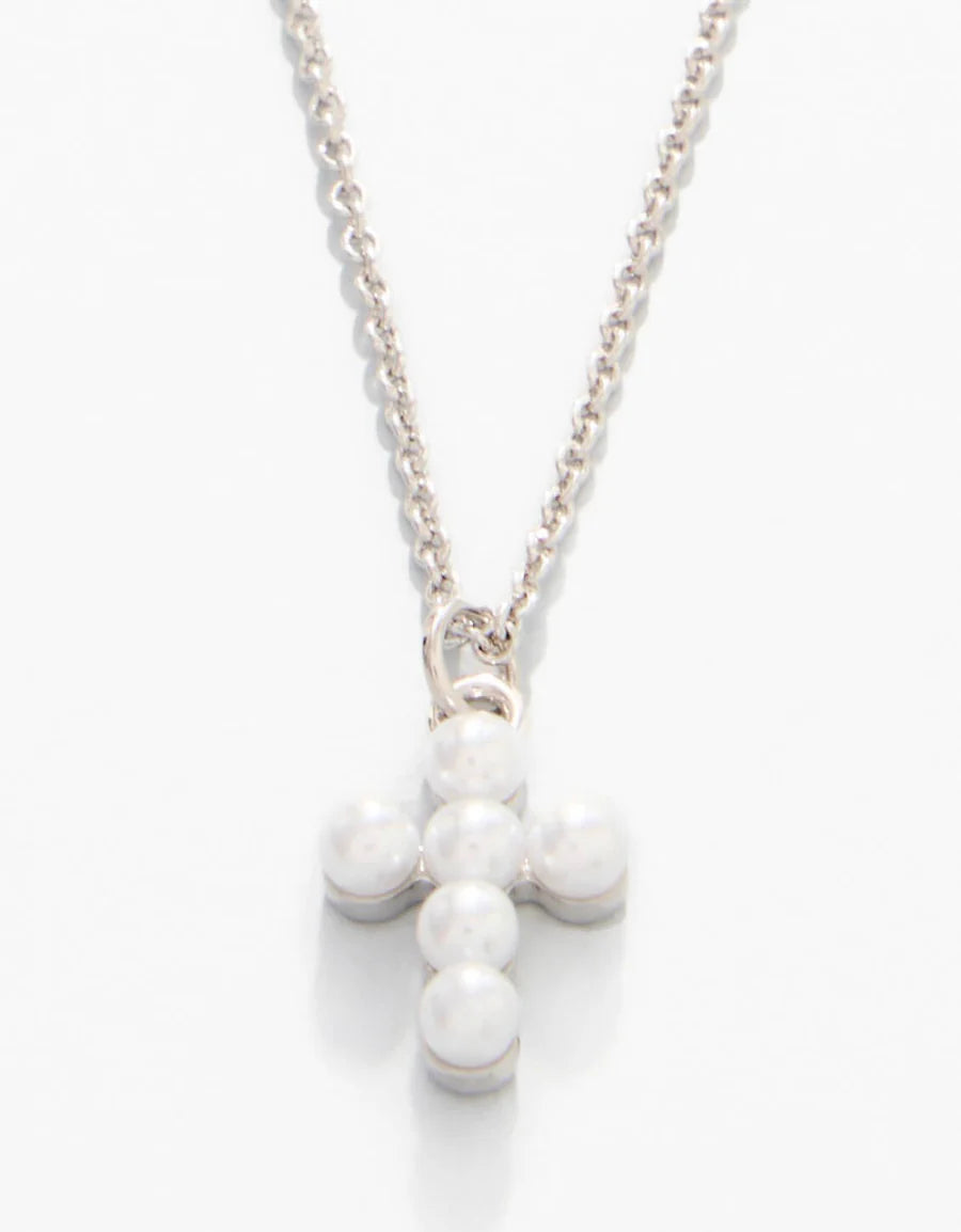 Faith/Pearl Cross Earrings