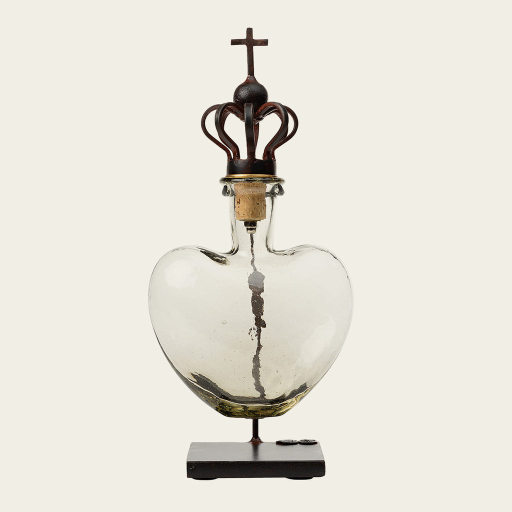 Crowned Heart Decanter On Museum Stand