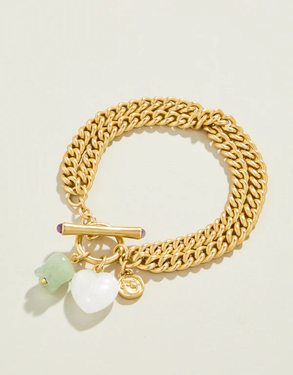 Moonstone Heart Toggle Bracelet
