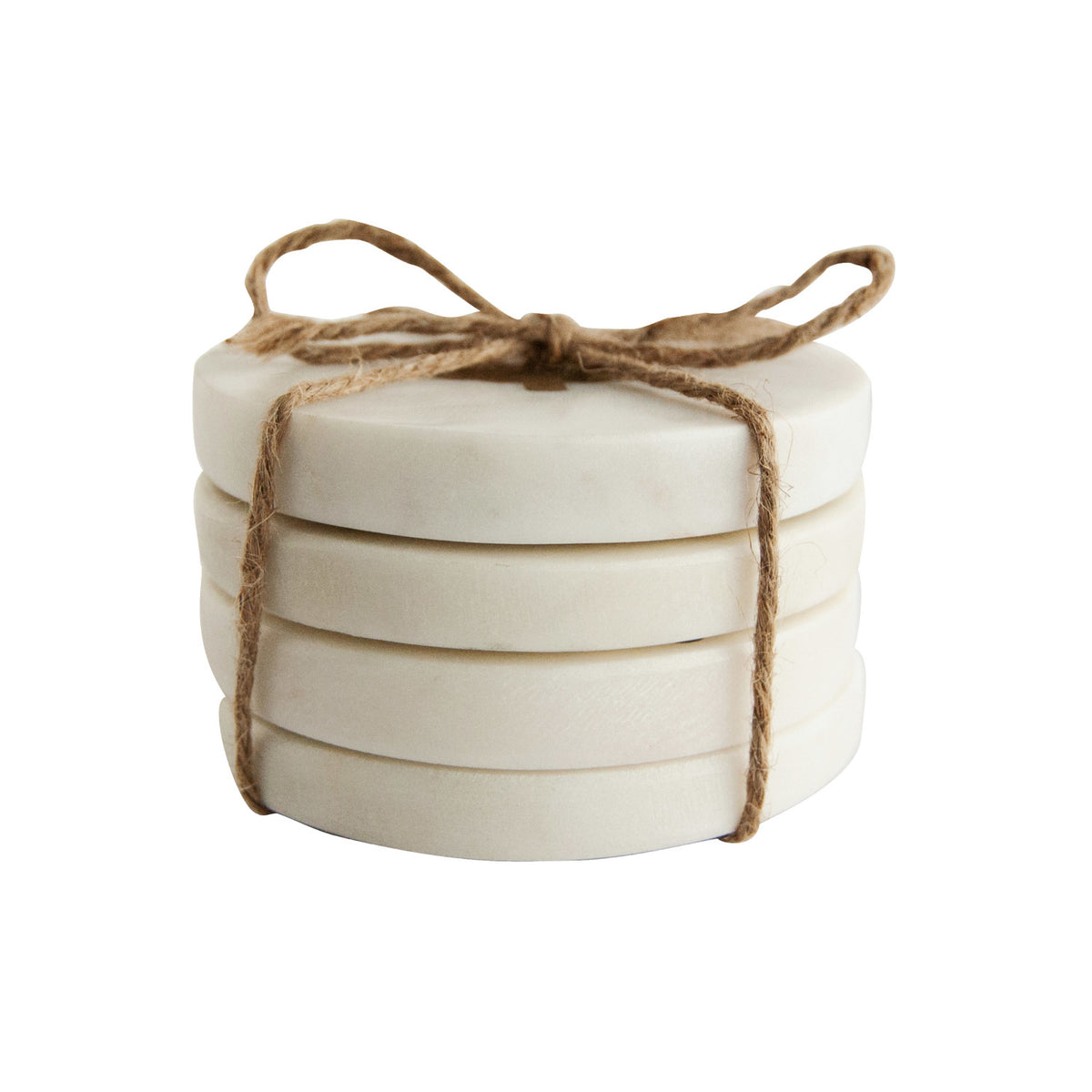Marble Coasters w/ Brass Inlay, S/4