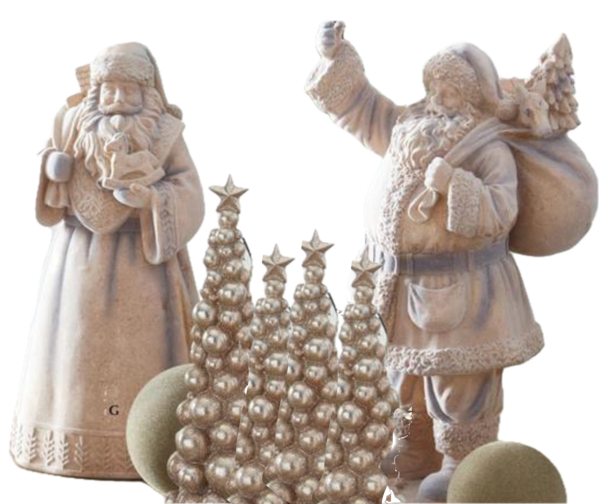 Gold Flocked Speckled Santa