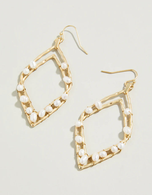 Deco Drama Beaded Earrings - Pearl