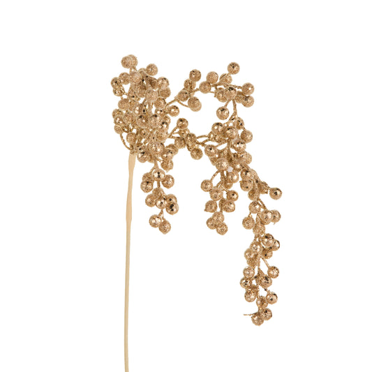 Platinum Glitter Hanging Berry Spray