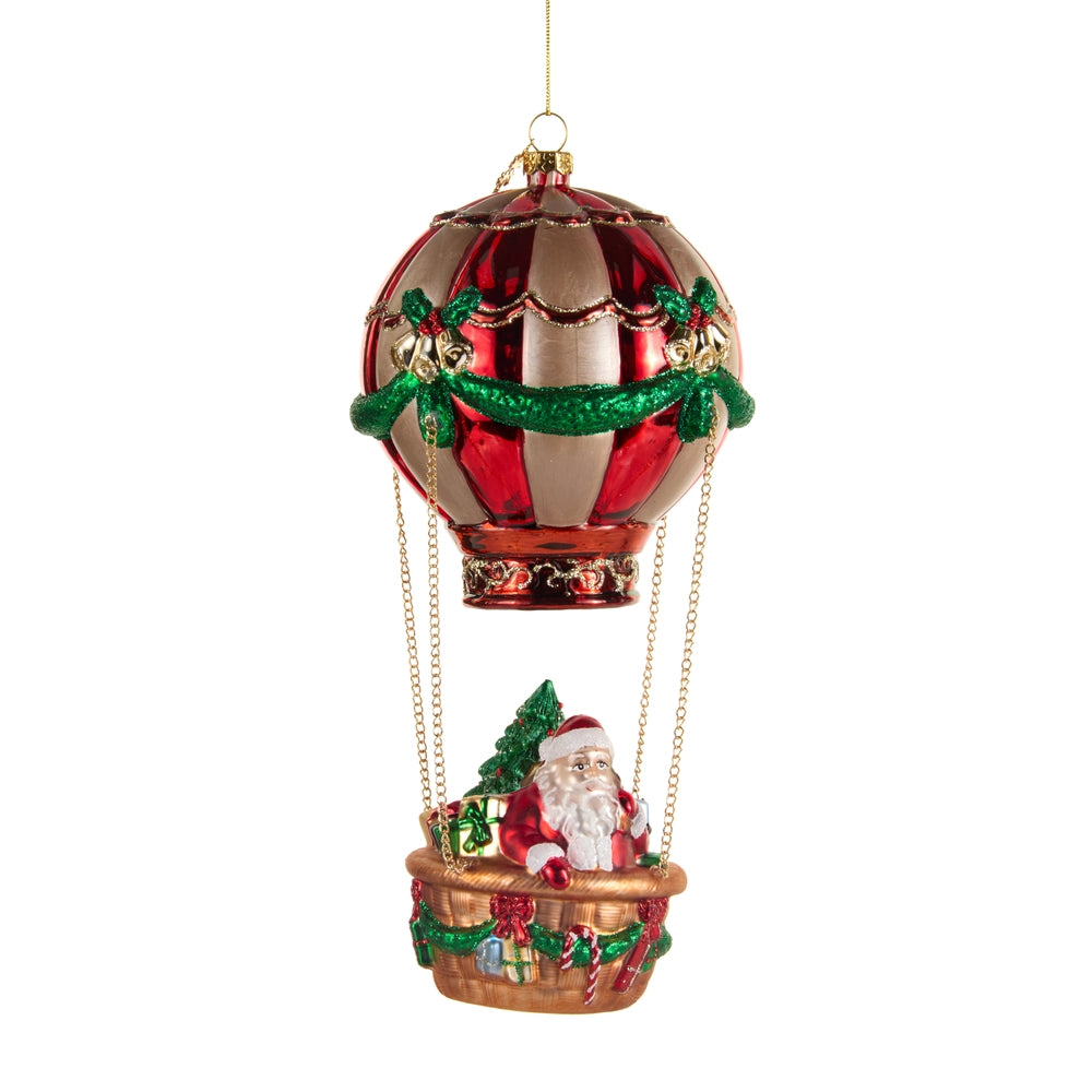 Hot Air Balloon Santa Ornament