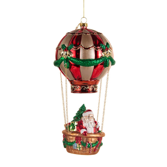 Hot Air Balloon Santa Ornament