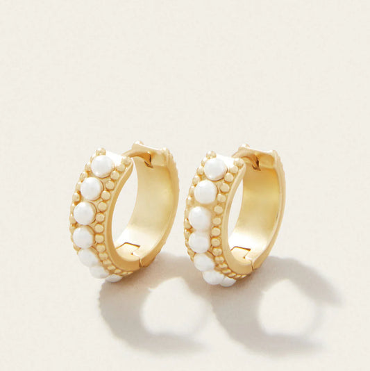 Midi Hoop Earrings Pearl