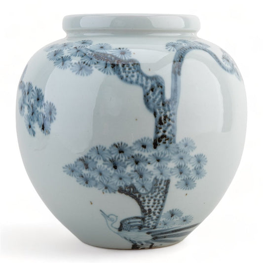 Aged Cobalt Blue Round Vase