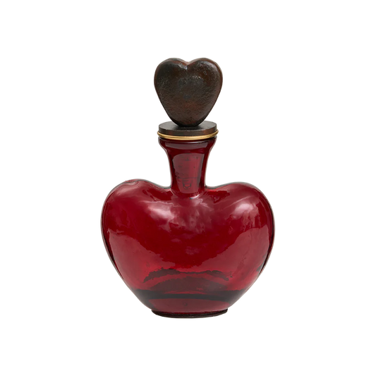 Dos Corazones Red Decanter w/ Heart Stopper