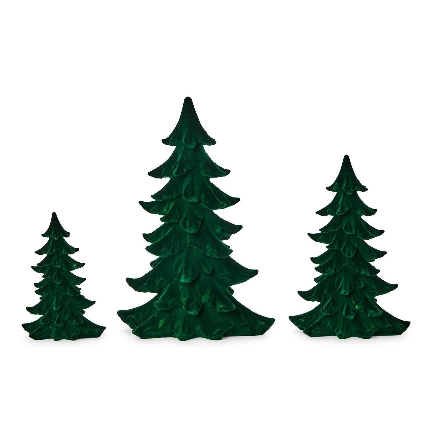 Flocked Tree Set of 3